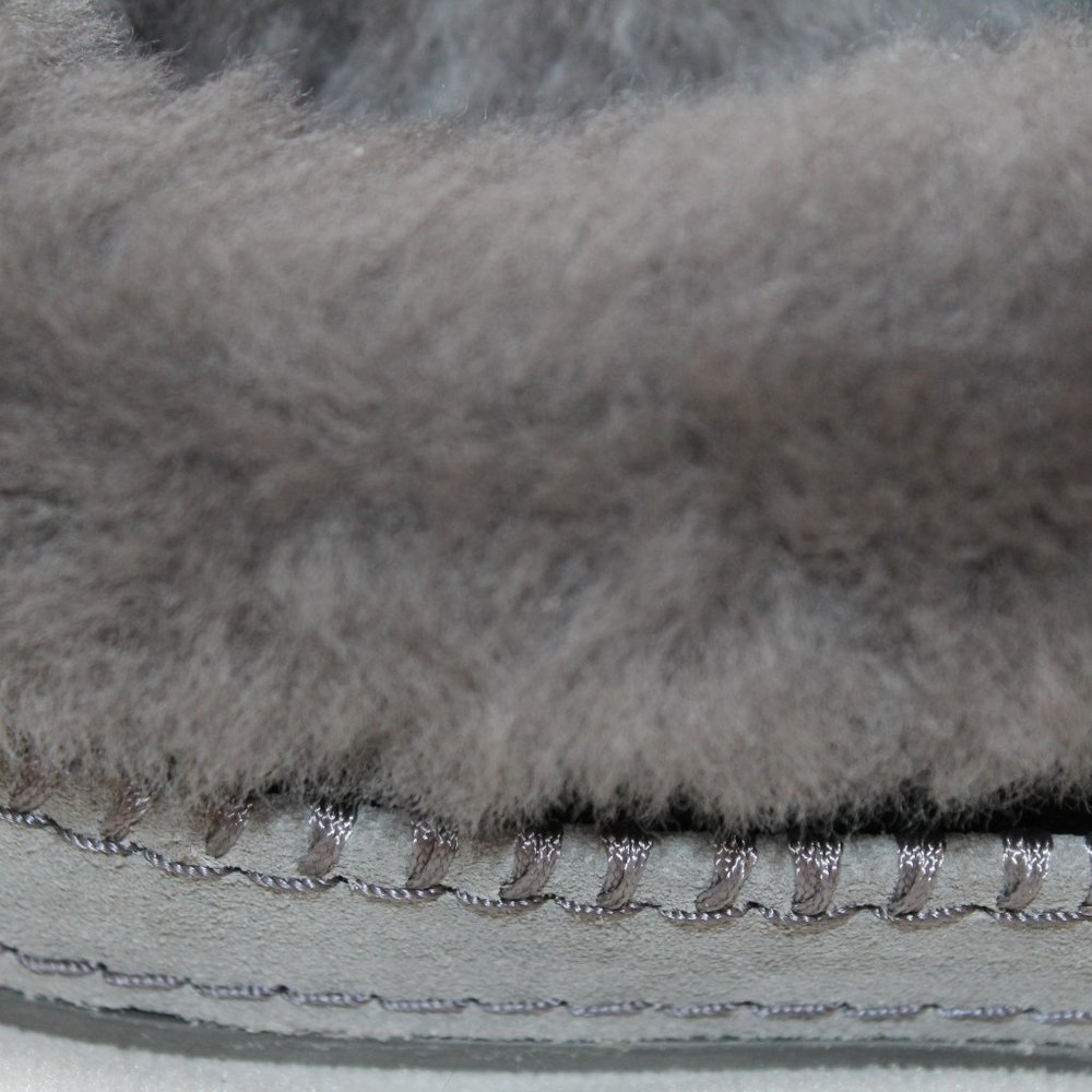 NIB UGG WRIN BLACK SUEDE SHEARLING SLIPPERS - Picture 8 of 8